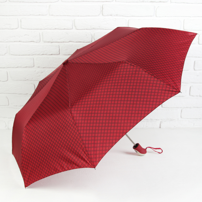 Зонт полуавтоматический "Сетка", R=50см, цвет бордовый
