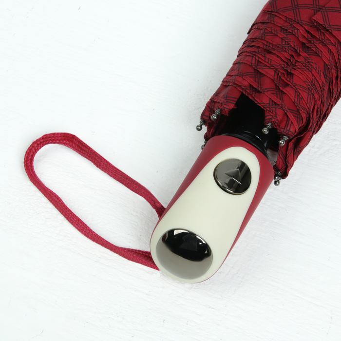 Зонт полуавтоматический "Сетка", R=50см, цвет бордовый