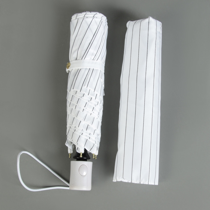 Зонт автоматический "Полоска", R=50см, цвет белый