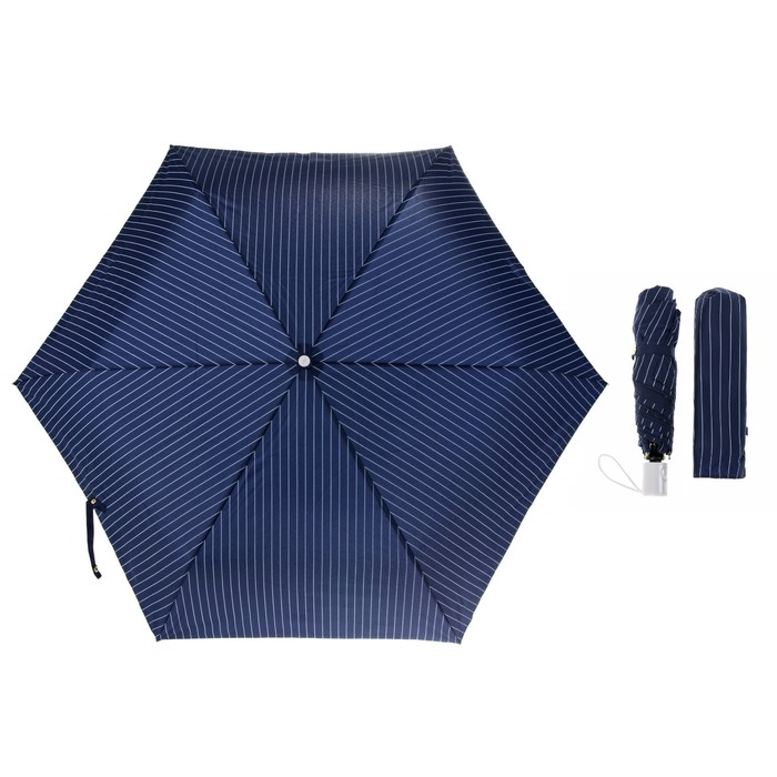 Зонт автоматический "Полоска", R=50см, цвет синий