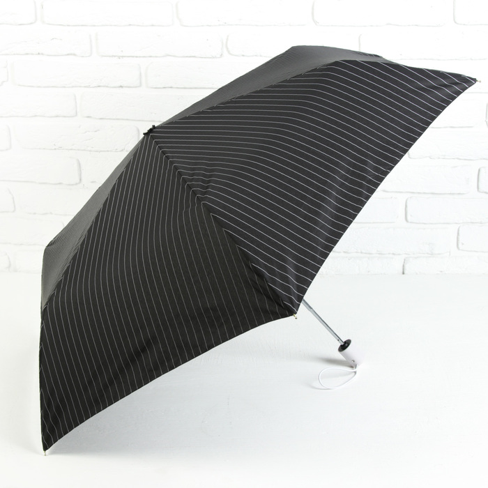Зонт автоматический "Полоска", R=50см, цвет чёрный