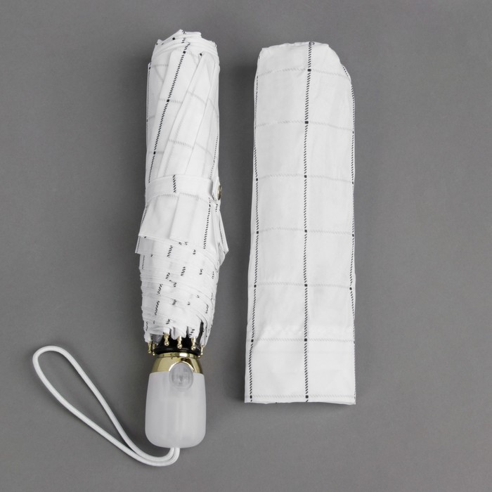 Зонт автоматический "Клетка", R=50см, цвет белый