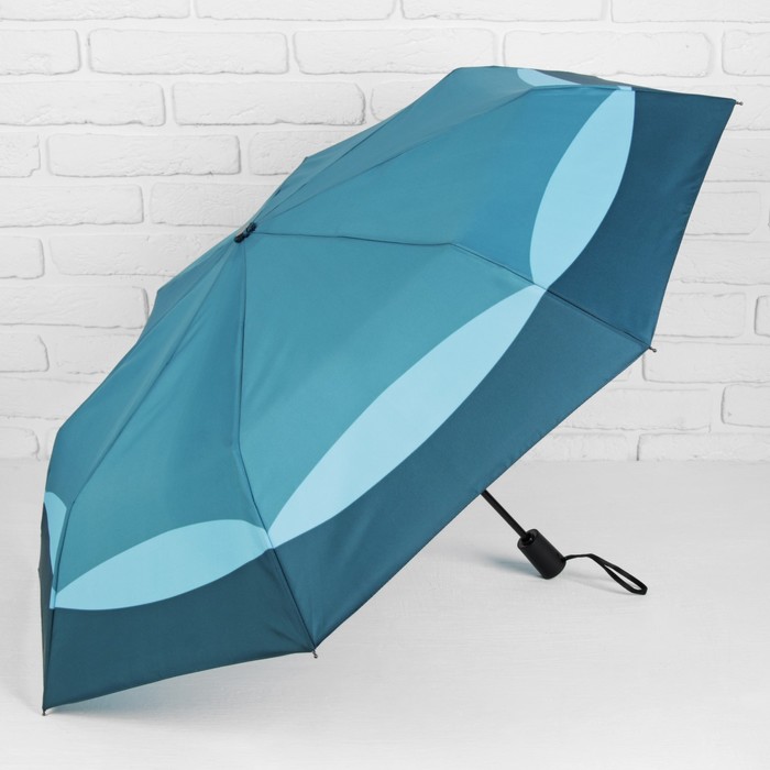 Зонт автоматический "Волны", R=50см, цвет голубой/синий