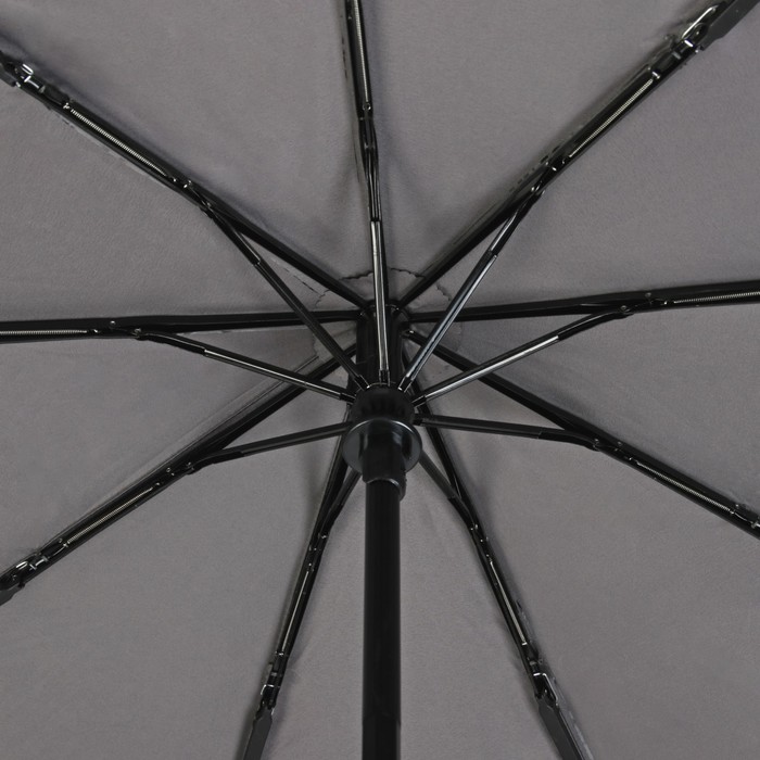 Зонт автоматический "Цветы", R=52см, цвет серый