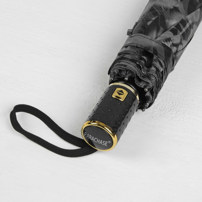 Зонт автоматический "Цветы", R=52см, цвет серый