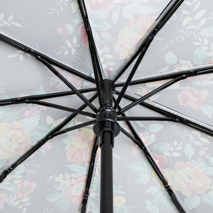 Зонт автоматический "Цветы", R=52см, цвет оранжевый/фиолетовый