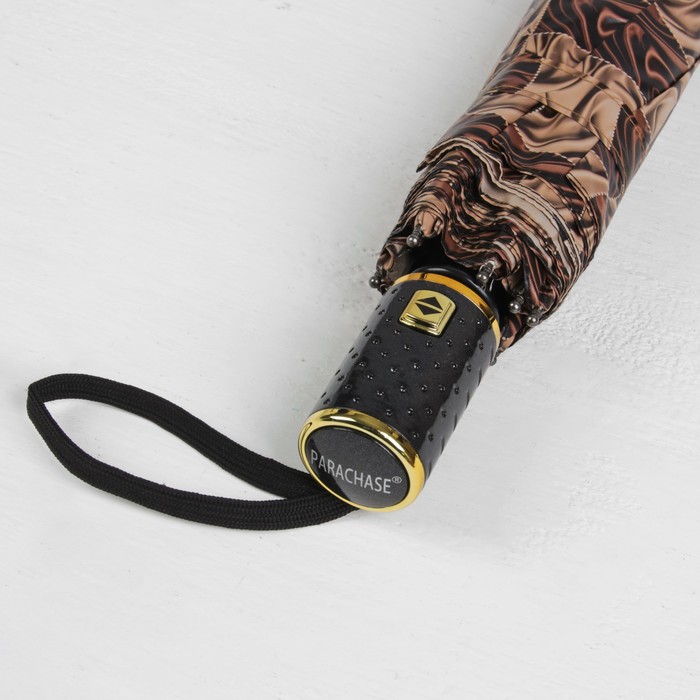 Зонт автоматический "Абстракция", R=52см, цвет бежевый/коричневый