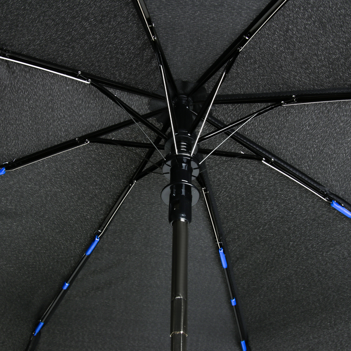 Зонт полуавтоматический "Акцент", R=50см, цвет чёрный/синий