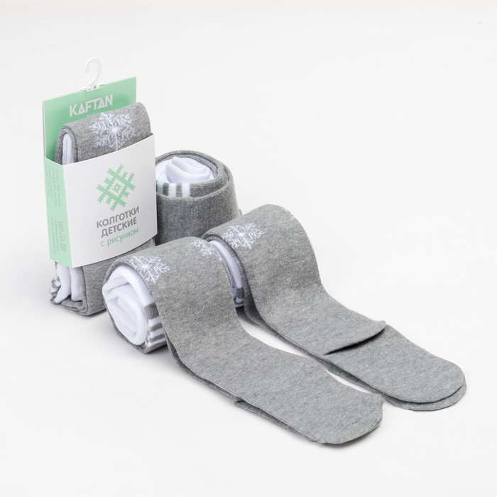 Колготки детские KAFTAN "Snow flake" серый 104-110 см, 4-5 лет 80% хл, 17% п/а,3%эл