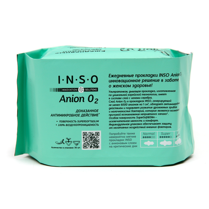 фото Прокладки ежедневные inso anion o2, 30 шт/упаковка