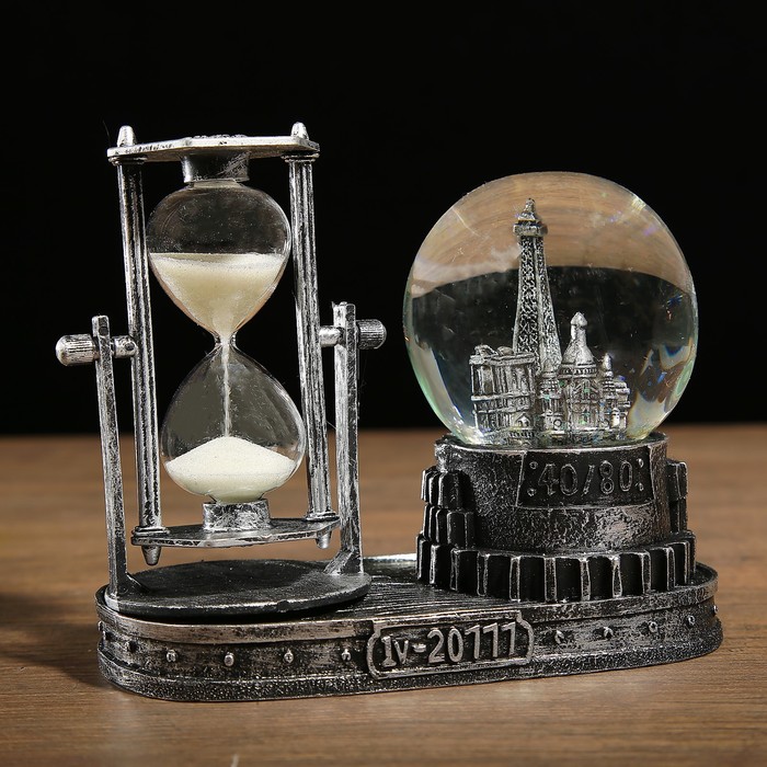 Песочные часы "Уличный фонарик", с подсветкой, карандашницей, 6.5х15.5х14.5 см, микс
