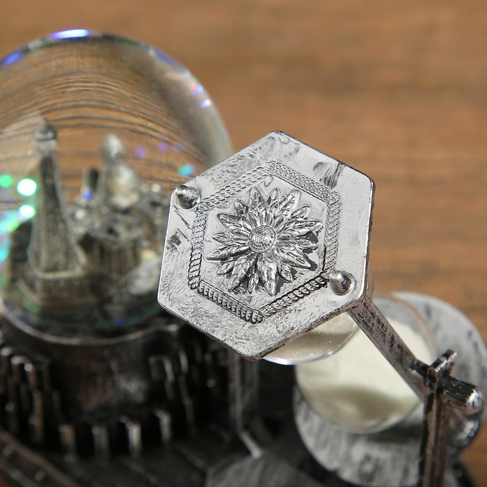 Часы песочные на подставке, внутри башня, полистоун,микс, 6.5х15.5х14.5 см