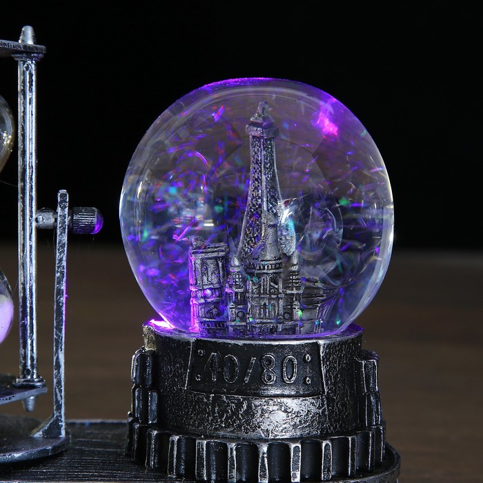 Часы песочные на подставке, внутри башня, полистоун,микс, 6.5х15.5х14.5 см