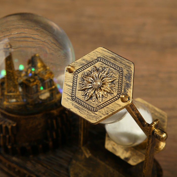 Часы песочные на подставке, внутри башня, полистоун,микс, 6.5х15.5х14.5 см