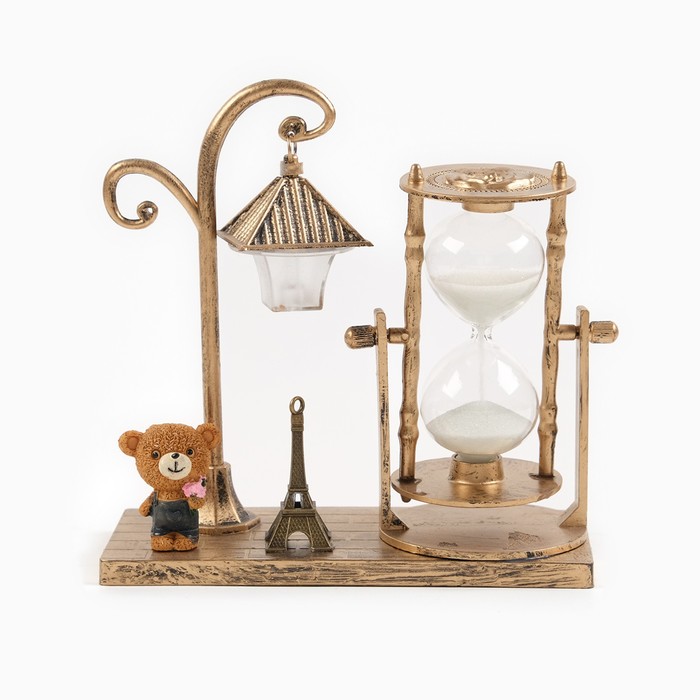 Песочные часы "Уличный фонарик", сувенирные, с подсветкой, 15.5х6.5х15.5 см, микс