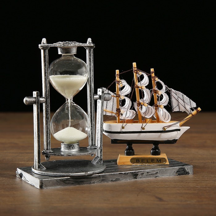 Часы песочные "Фрегат", 15.5х6.5х12.5 см, микс