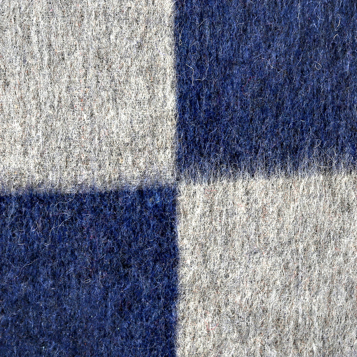 Одеяло полушерстяное, 400 г/м2, 140х205 клетка синий, 70% шерсть, 30% лавсан