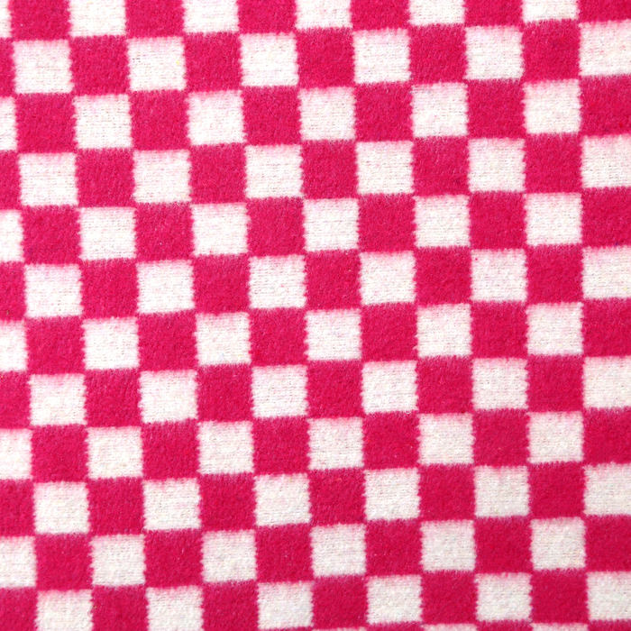 Одеяло байковое, 420 г/м2, 140х205 клетка розовый, 80% хлопок, 20% лавсан