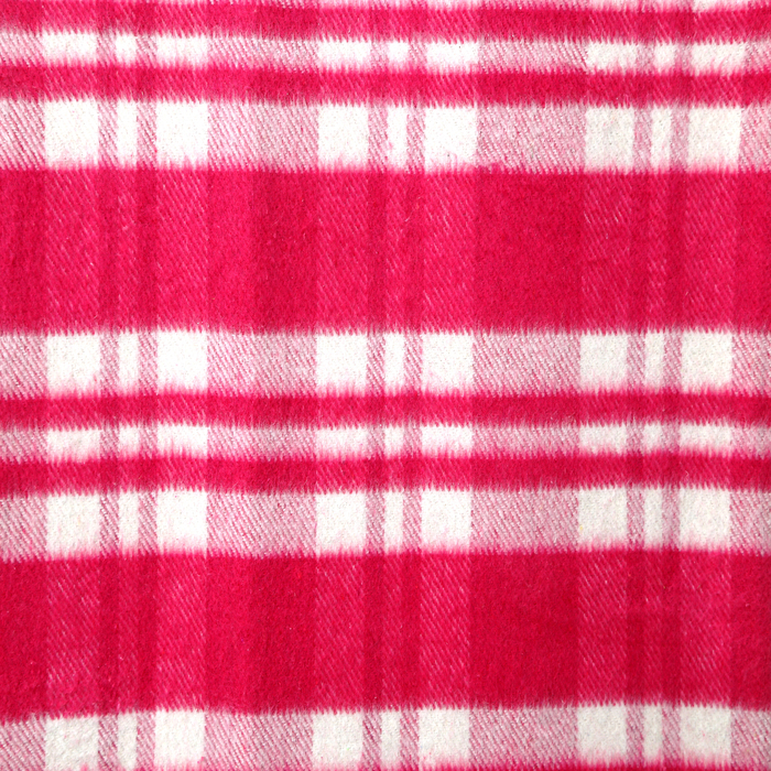 Одеяло байковое, 420 г/м2, 140х205 клетка Мадрид розовый, 80% хлопок, 20% лавсан