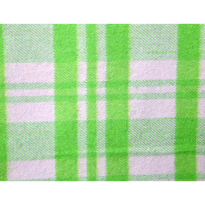 Одеяло байковое, 420 г/м2, 140х205 клетка Мадрид салатовый, 80% хлопок, 20% лавсан