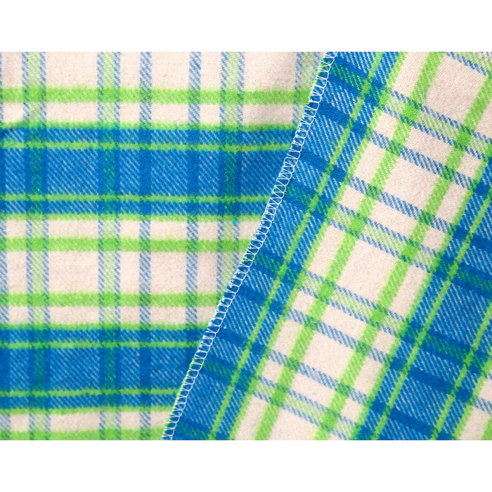 Одеяло байковое, 420 г/м2, 140х205 клетка Шотландка, 80% хлопок, 20% лавсан