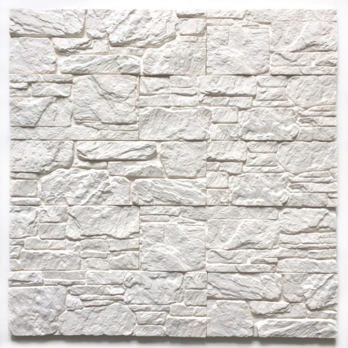 Декоративный камень Сланец ассорти (40шт в наборе), белый, 1м2