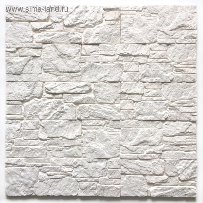фото Декоративный камень сланец ассорти (40шт в наборе), белый, 1м2 каменные решения