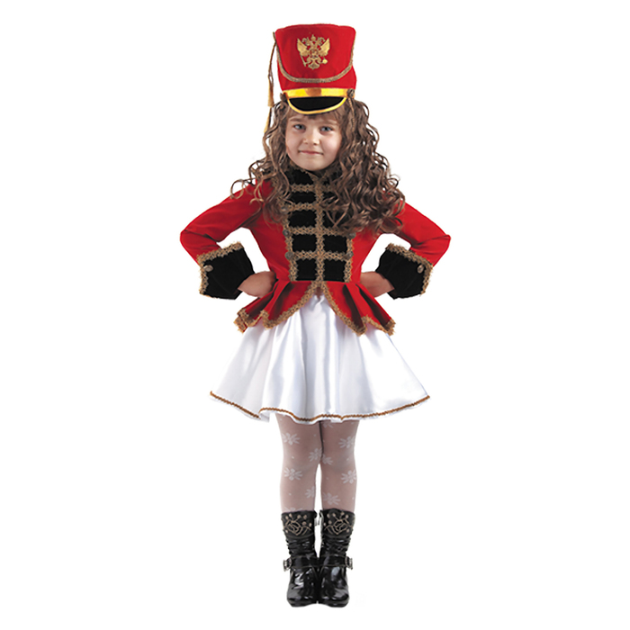 Карнавальный костюм "Мажоретка ", бархат, р-р 28, рост 110 см