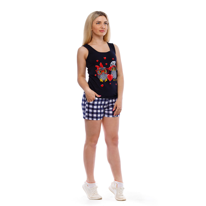 Комплект женский ТК-754 (майка, шорты) цвет чёрный, р-р 44