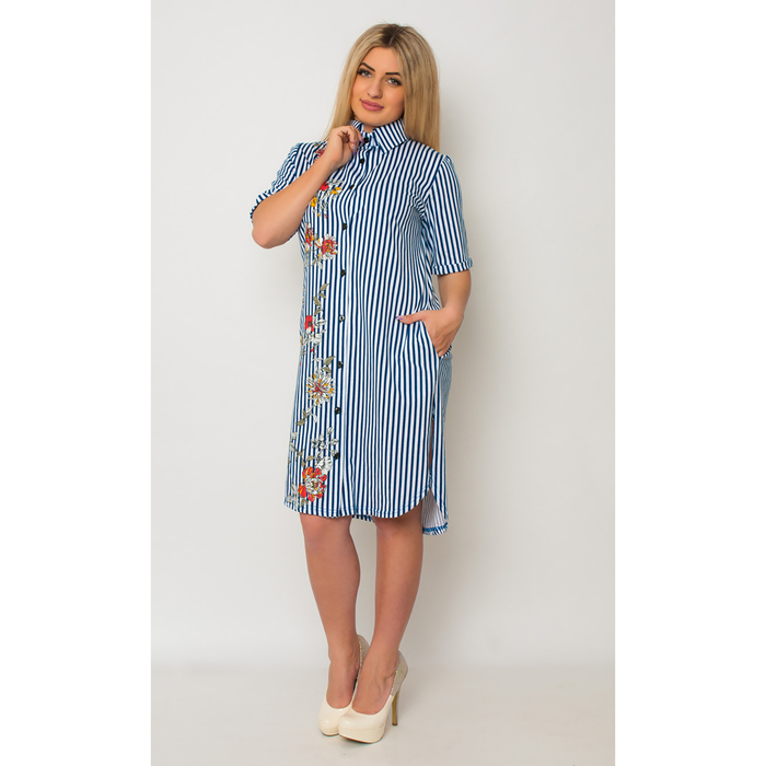 Халат женский Д-724 полоса цвет МИКС, р-р 46