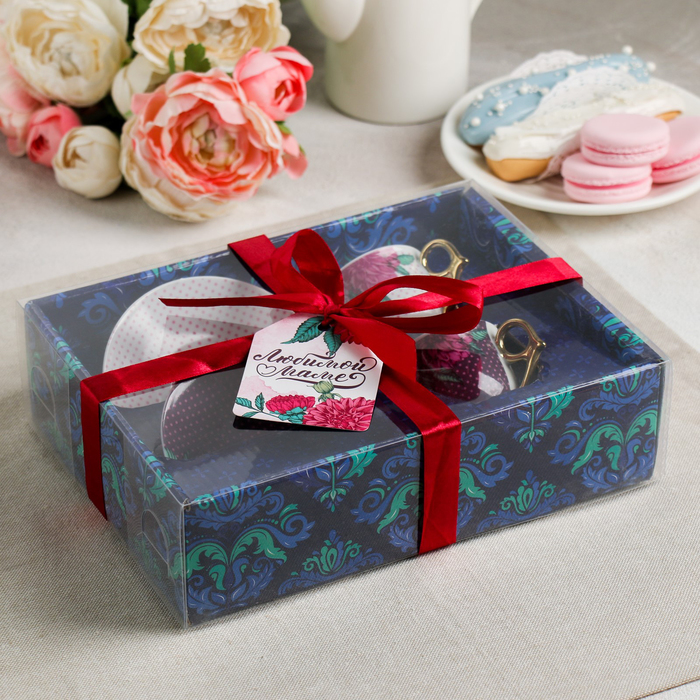 Сервиз "Цветы" чашка 2 шт. 80 мл, блюдце 2 шт. 11 см