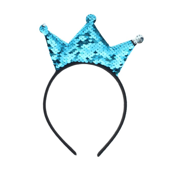 Карнавальный ободок "Корона" с пайетками, цвет синий