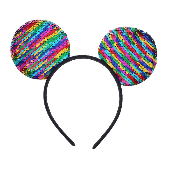 Карнавальный ободок "Ушки" с пайетками