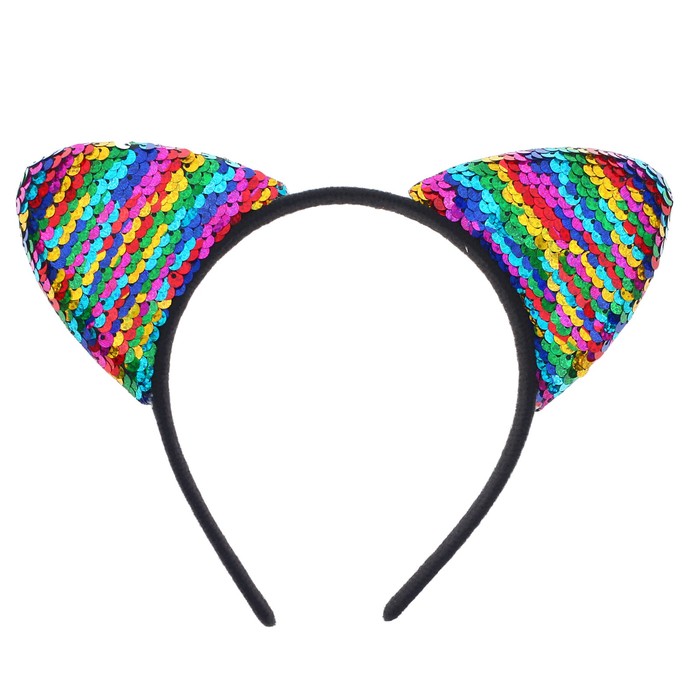 Карнавальный ободок "Уши" с пайетками