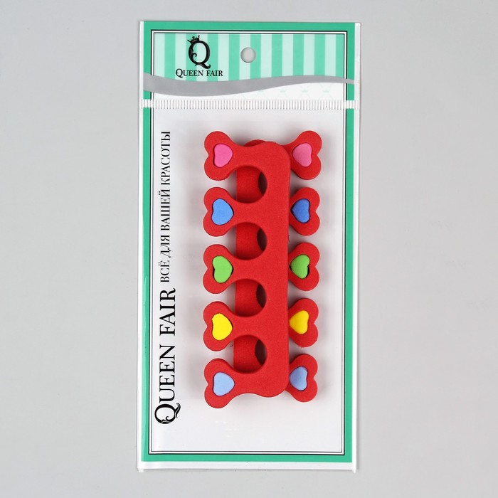 Разделители для пальцев "Сердечки", 2шт, цвет МИКС