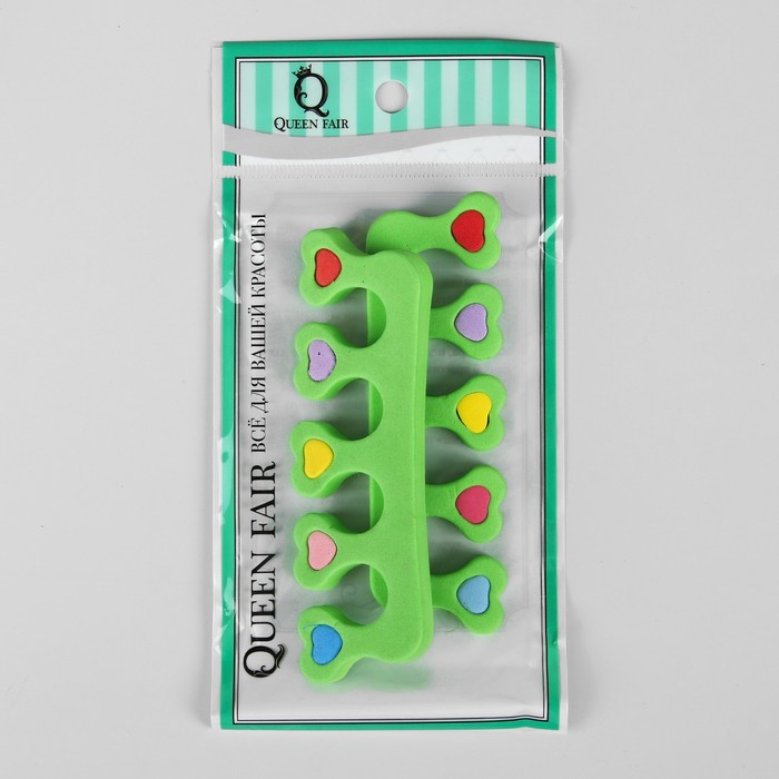 Разделители для пальцев "Сердечки", 2шт, цвет МИКС