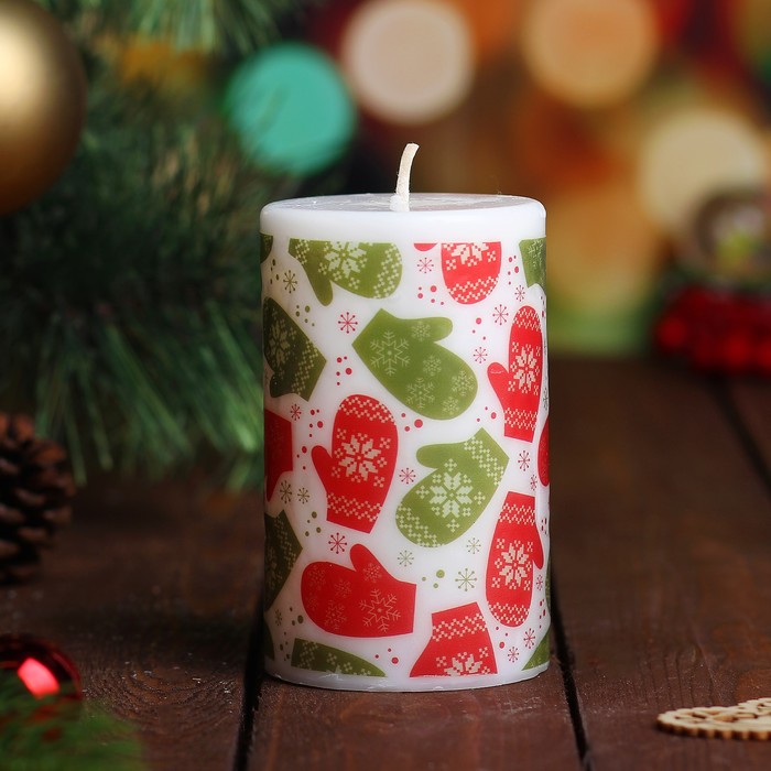 Набор свечей "Варежки" 3 шт. в упаковке (7х11/6х10/5х9,5)