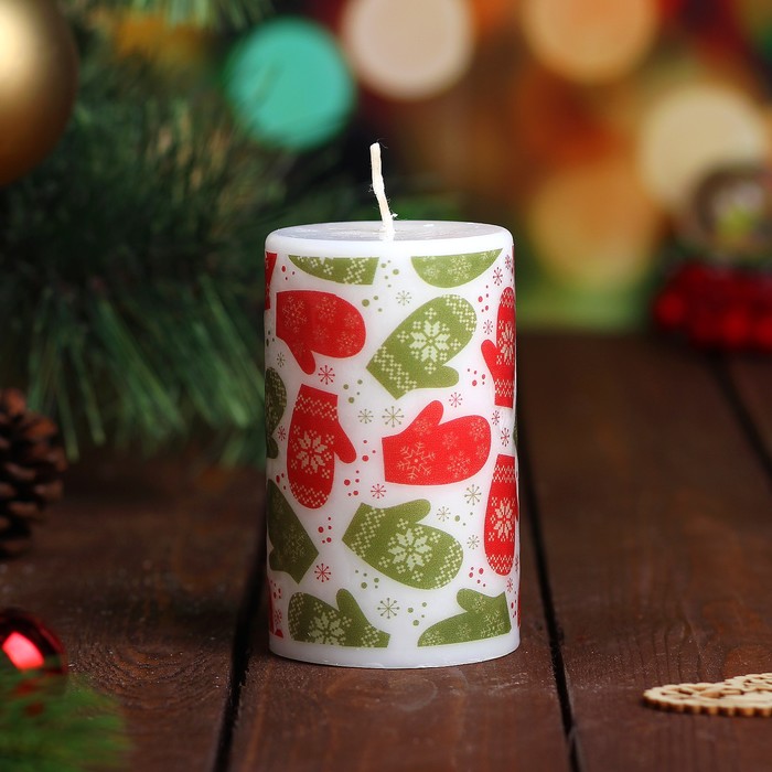 Набор свечей "Варежки" 3 шт. в упаковке (7х11/6х10/5х9,5)