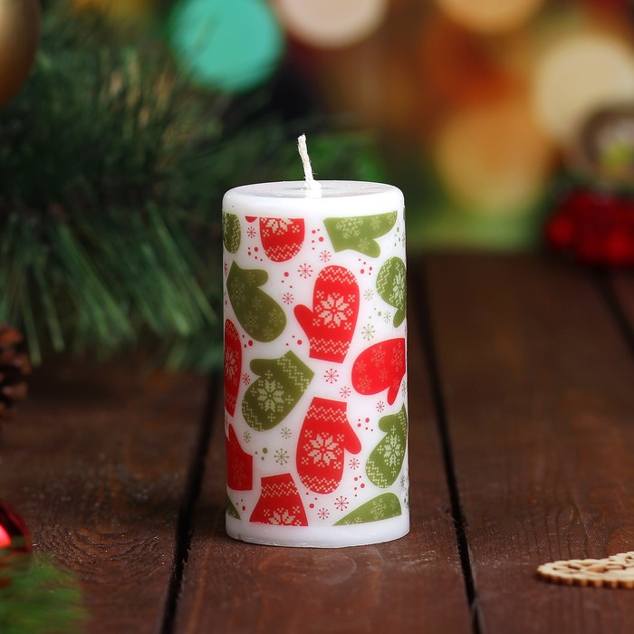 Набор свечей "Варежки" 3 шт. в упаковке (7х11/6х10/5х9,5)