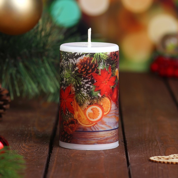 Свеча цилиндр "Глинтвейн" 6х10см