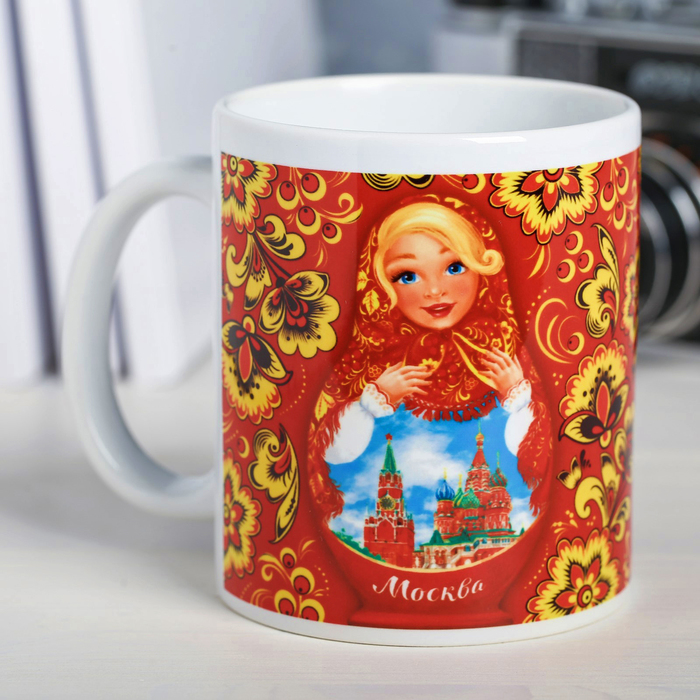 Кружка сублимация «Москва. Матрёшка. Кремль и Храм Василия Блаженного»