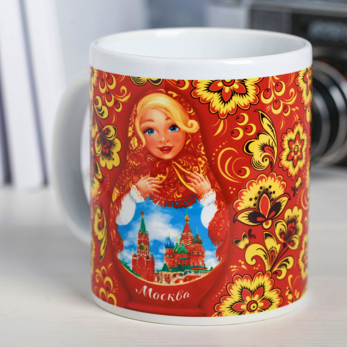 Кружка сублимация «Москва. Матрёшка. Кремль и Храм Василия Блаженного»