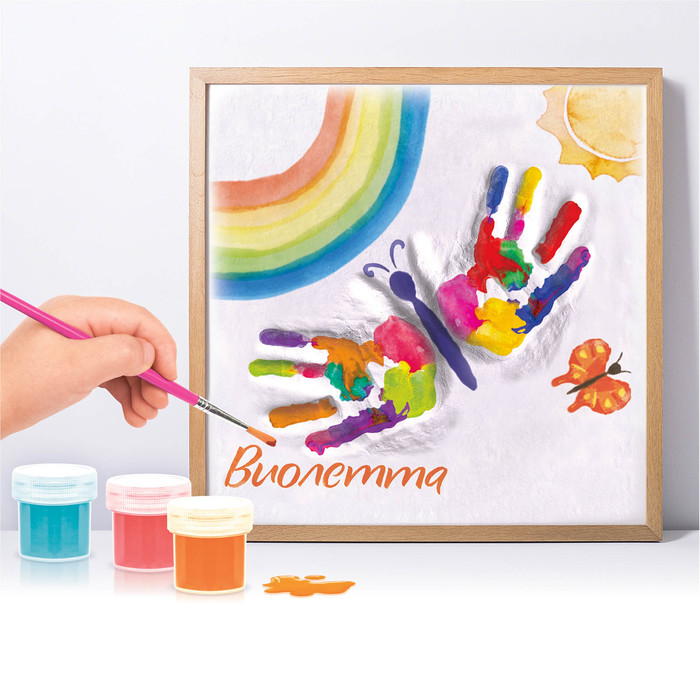 Слепок ручки, ножки малышки с росписью "Бабочка"