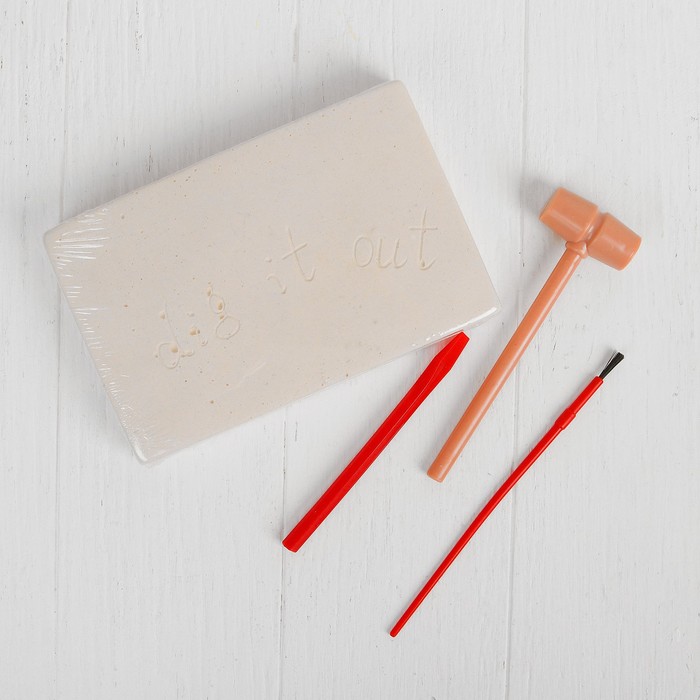 Набор археолога "Золотые монеты" молоток, кисточка, долото