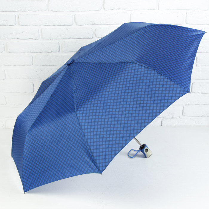 Зонт полуавтоматический "Сетка", R=50см, цвет синий