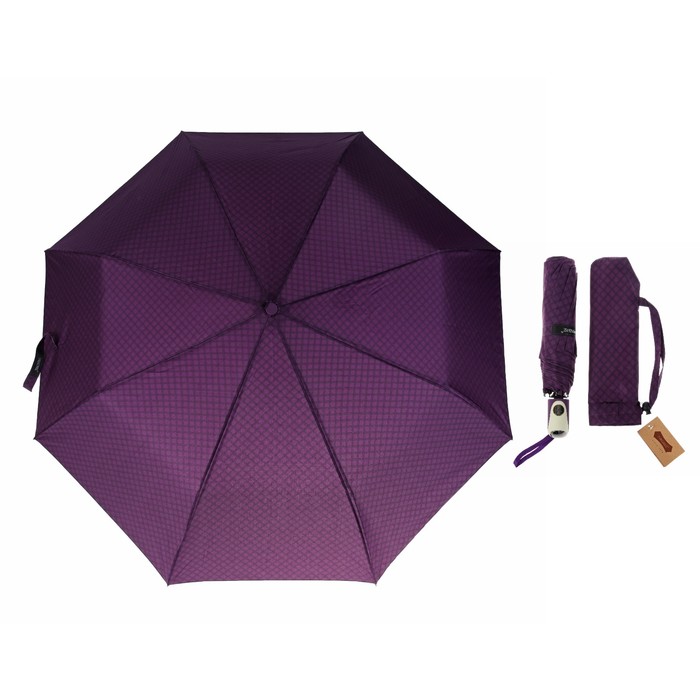 Зонт полуавтоматический "Сетка", R=50см, цвет фиолетовый