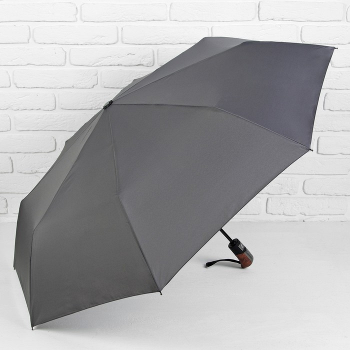 Зонт автоматический "Фактура", R=52см, цвет серый