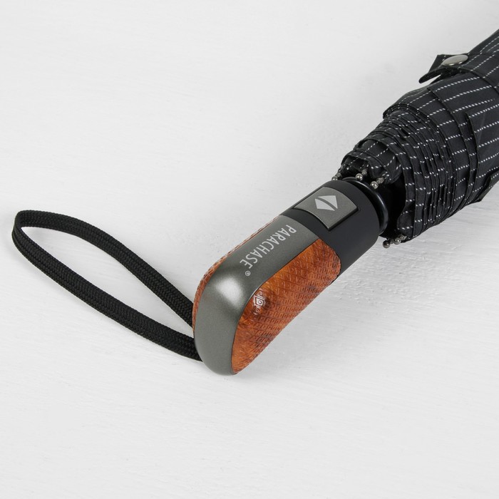 Зонт автоматический "Полоска", R=52см, цвет чёрный