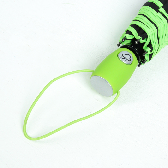 Зонт полуавтоматический "Акцент", R=50см, цвет чёрный/зелёный