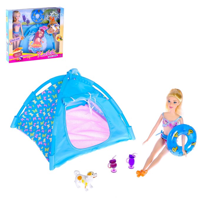 Кукла модель "Оля" с пляжными аксессуарами